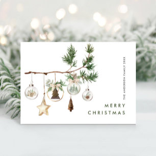 Neutral Minimalist Boho Christmas Composition Holi Holiday Card