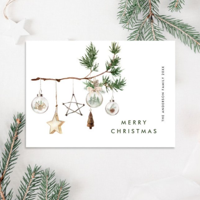 Neutral Minimalist Boho Christmas Composition Holi Holiday Card (Creator Uploaded)