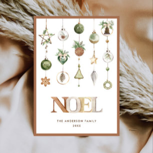 Neutral Minimalist Boho Christmas Composition Holi Holiday Card