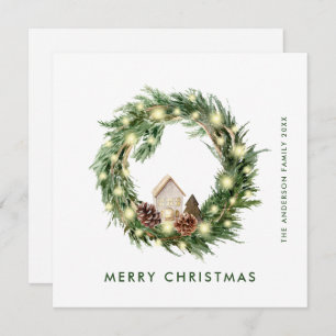 Neutral Minimalist Boho Christmas Composition Holiday Card