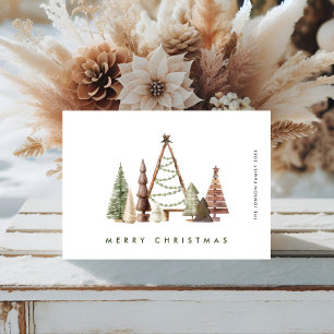 Neutral Minimalist Boho Christmas Composition Holiday Card