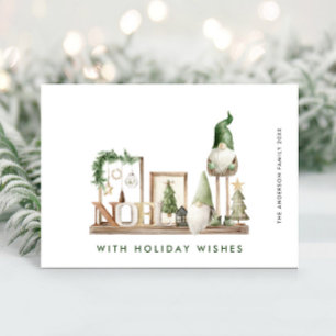 Neutral Minimalist Boho Christmas Composition Holiday Card