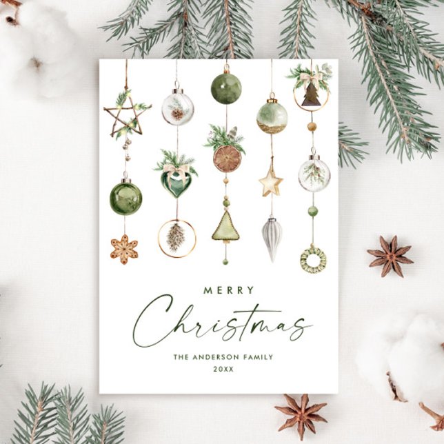 Neutral Minimalist Boho Christmas Composition Holiday Card (Creator Uploaded)
