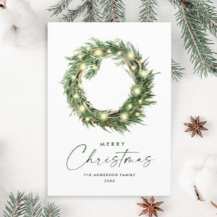 Neutral Minimalist Boho Christmas Composition Holiday Card