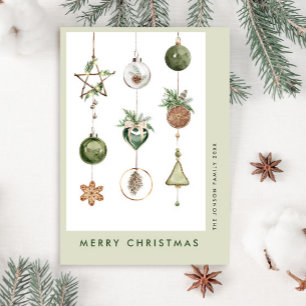 Neutral Minimalist Boho Christmas Composition Holiday Card