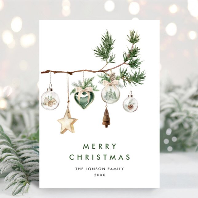 Neutral Minimalist Boho Christmas Composition Holiday Card (Creator Uploaded)