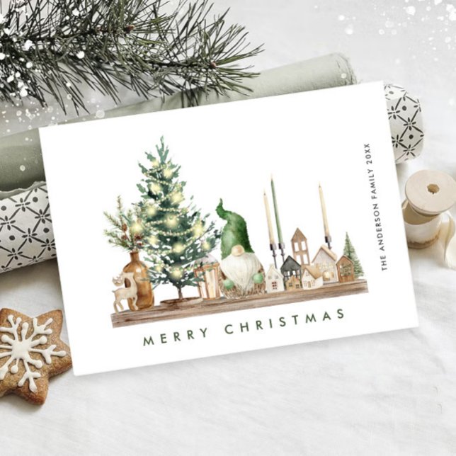 Neutral Minimalist Boho Christmas Composition Holiday Card (Creator Uploaded)