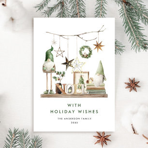 Neutral Minimalist Boho Christmas Composition Holiday Card
