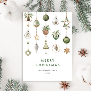 Neutral Minimalist Boho Christmas Composition Holiday Card
