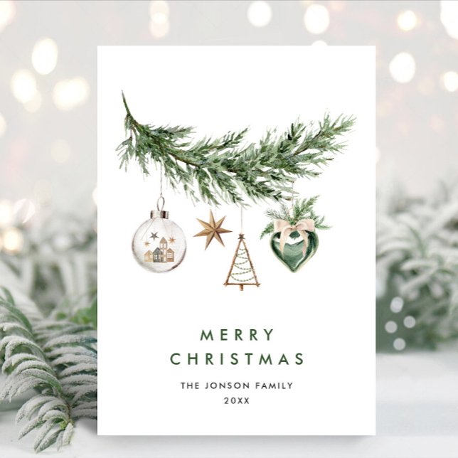 Neutral Minimalist Boho Christmas Composition Holiday Card (Creator Uploaded)