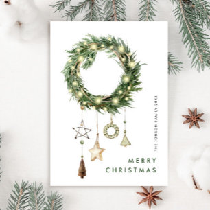 Neutral Minimalist Boho Christmas Composition Holiday Card
