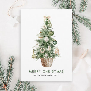 Neutral Minimalist Boho Christmas Composition Holiday Card