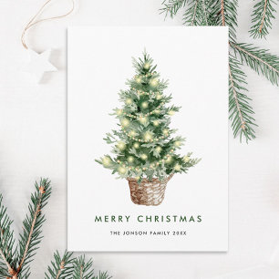Neutral Minimalist Boho Christmas Composition Holiday Card