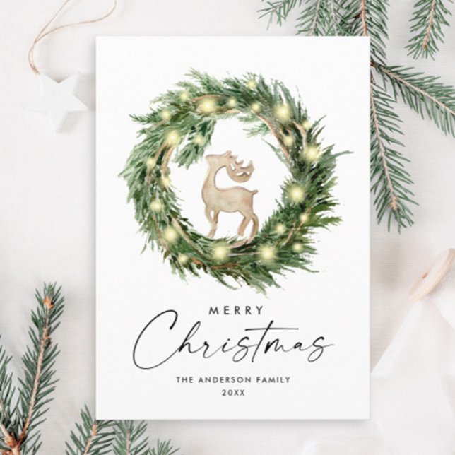 Neutral Minimalist Boho Christmas Composition Holiday Card (Creator Uploaded)