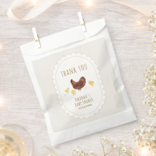Neutral Minimalist Boho Farm Chicken Baby Shower Favour Bags