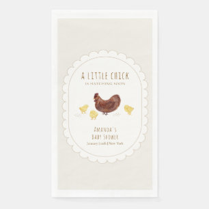 Neutral Minimalist Boho Farm Chicken Baby Shower Napkin