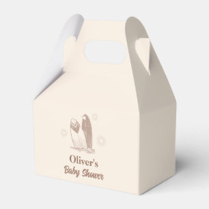 Neutral Minimalist Boho Surfboard Baby Shower Favour Box