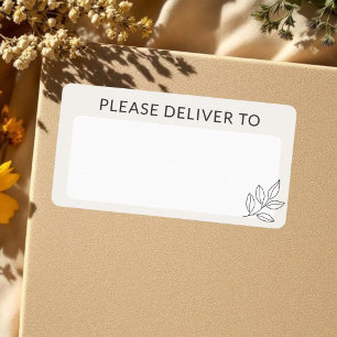 Neutral Minimalist Deliver Ship To Shipping Label