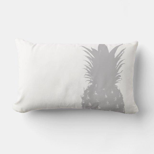 Neutral Minimalist Grey Pineapple Lumbar Cushion (Front)