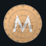 Neutral Minimalist modern orange monogram  Dartboard<br><div class="desc">Take your game room to the next level with this stylish, neutral minimalist dart board featuring a modern orange design and customisable monogram. Personalise it with your family name for a one-of-a-kind touch that blends elegance with entertainment. Perfect for family gatherings, friendly competitions, or as a personalised gift for dart...</div>