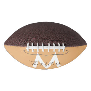  Neutral Minimalist modern orange monogram  Football