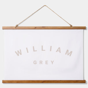 Neutral Minimalist Name Nursery Decor Hanging Tapestry