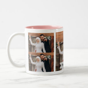 Neutral Minimalist Photo Bridesmaid Two-Tone Coffee Mug