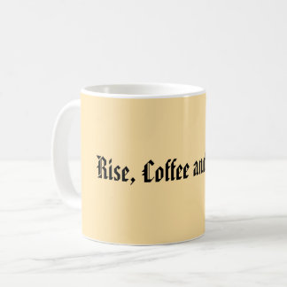 Neutral Minimalist "Rise, Coffee, and Repeat" Coffee Mug