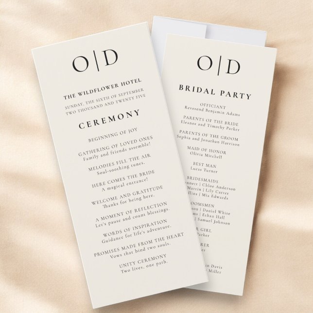 Neutral Minimalist Typography Wedding Program (Creator Uploaded)