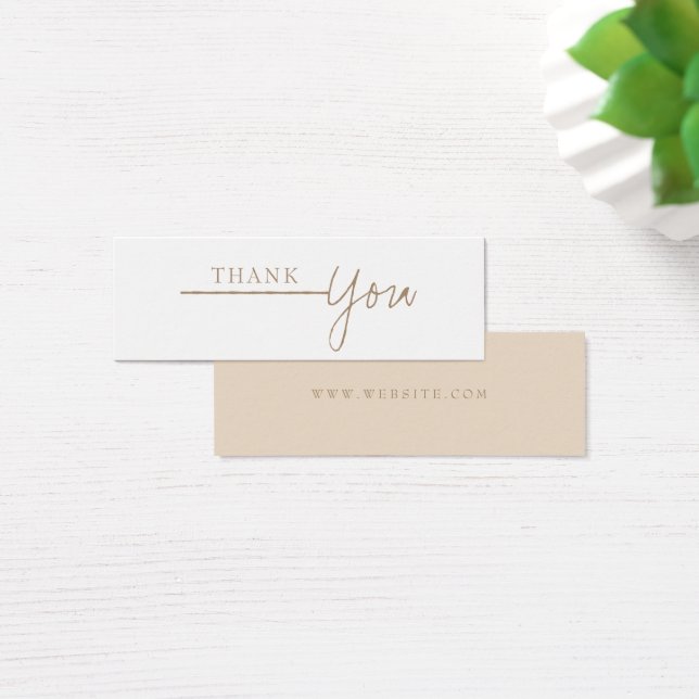 Neutral Modern Beige Business Thank You Card (Desk)