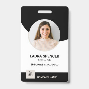 Neutral Modern Employee Photo ID Badge