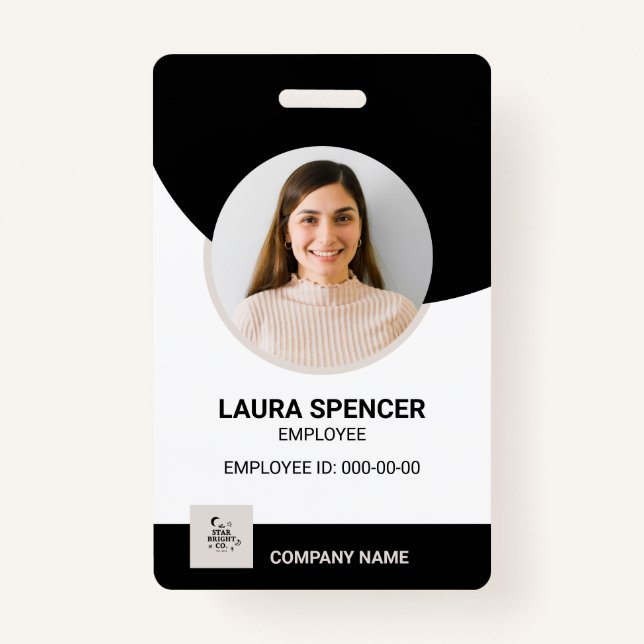 Neutral Modern Employee Photo ID Badge (Front)