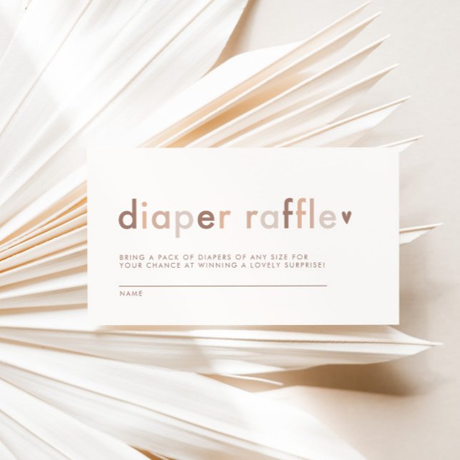 Neutral Modern Gender Neutral Diaper Raffle Enclosure Card (Creator Uploaded)