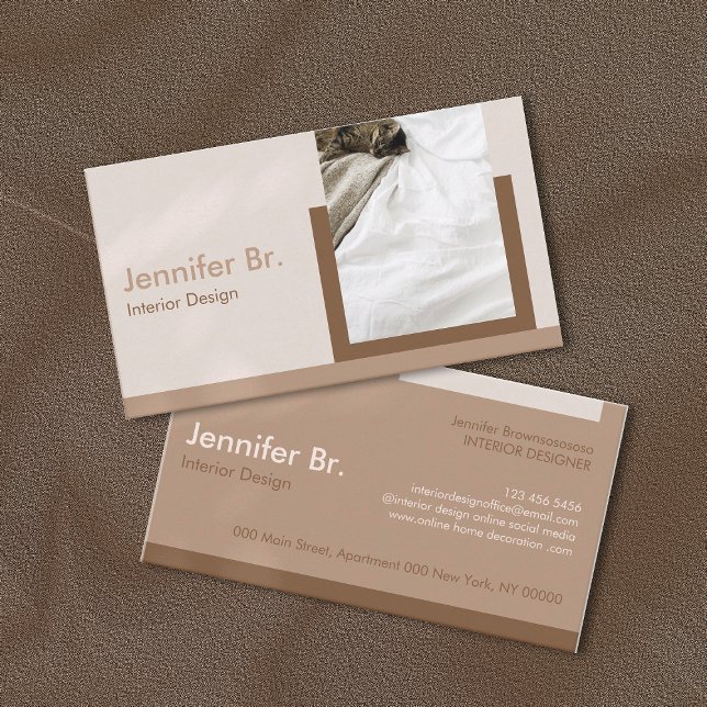 Neutral Modern Interior Designer Business Card (Creator Uploaded)
