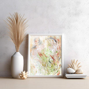 Neutral modern minimalist abstract art Poster