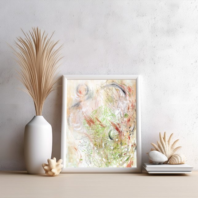 Neutral modern minimalist abstract art Poster (Creator Uploaded)