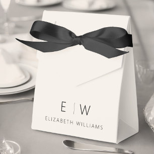 Neutral Modern Minimalist Monogram Name Favour Box