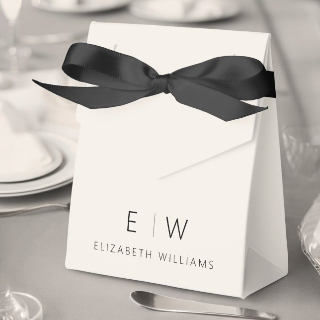 Neutral Modern Minimalist Monogram Name Favour Box (Creator Uploaded)