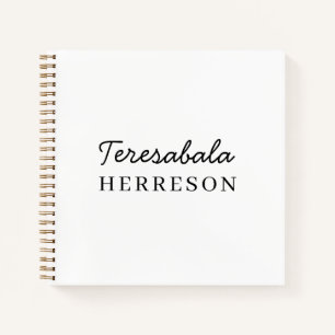 Neutral Modern Minimalist Monogram Notebook