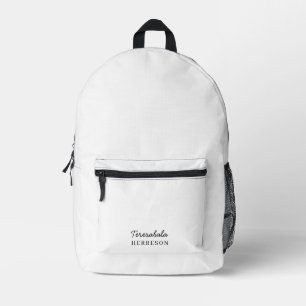Neutral Modern Minimalist Stylish Monogram Printed Backpack