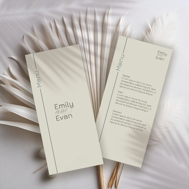 Neutral Modern Minimalist Wedding Menu (Creator Uploaded)