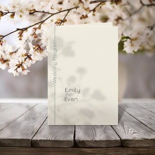 Neutral Modern Minimalist Wedding Program Programme