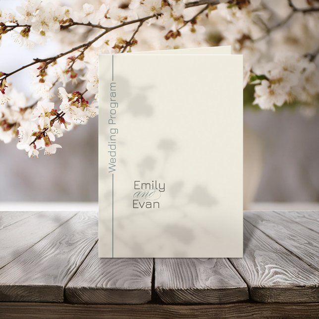 Neutral Modern Minimalist Wedding Program Programme (Creator Uploaded)