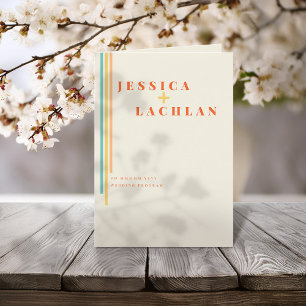 Neutral Modern Minimalist Wedding Programme