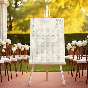 Neutral Modern Minimalist Wedding seating chart
