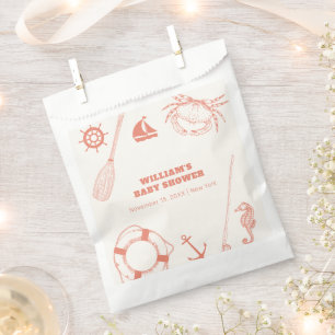 Neutral Modern Nautical Fishing Boy Baby Shower Favour Bags