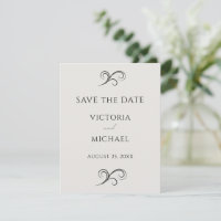 Neutral Modern Scrolls Minimalist Wedding