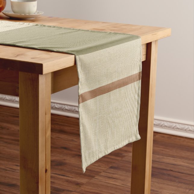 Neutral Modern Stripes Short Table Runner (In Situ)