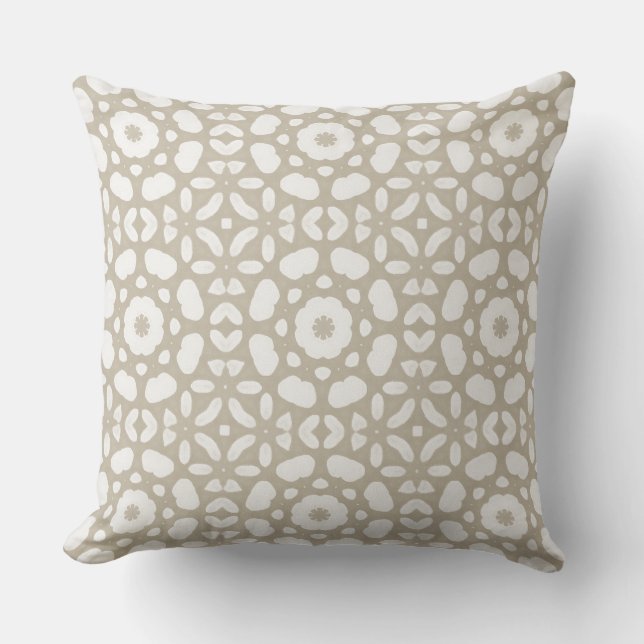 Neutral Modern Throw Pillow (Front)