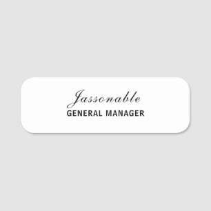 Neutral Monogram Minimal Modern Stylish Identity Name Tag